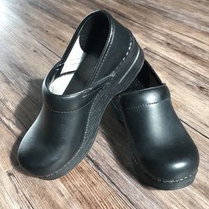 Dansko Professional Black Leather Clogs